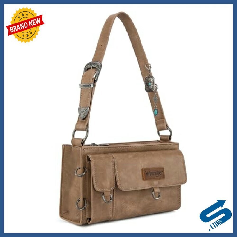 Y2K Western Shoulder Bag with Detachable Charms & Multiple Pockets - Picture 2 of 8